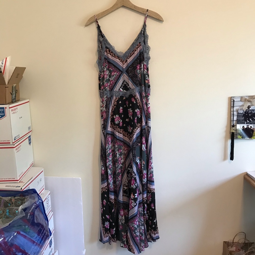 Free People Stevie Floral Lace Trim Maxi Dress - Picture 7 of 8